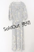 INGEBORG / 梯子レース花柄半袖ワンピース  サックス O-26-04-07-013-LO-OP-IG-OS