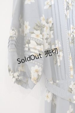 画像2: INGEBORG / 梯子レース花柄半袖ワンピース  サックス O-26-04-07-013-LO-OP-IG-OS
