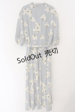 画像3: INGEBORG / 梯子レース花柄半袖ワンピース  サックス O-26-04-07-013-LO-OP-IG-OS