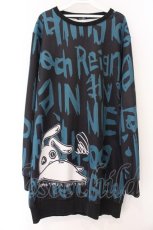 画像1: NieR Clothing / 転写ptプルオーバー F ブラック×グリーン O-26-04-07-014-PU-TO-OW-OS (1)