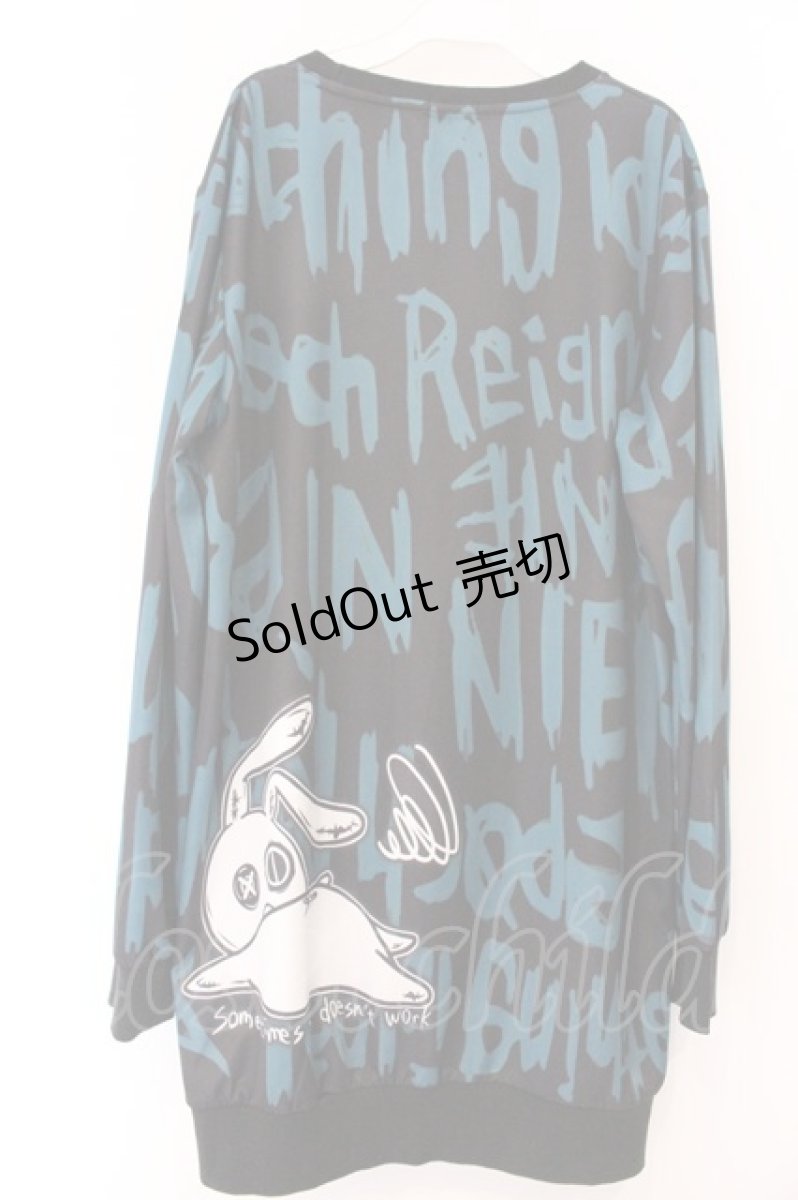 画像2: NieR Clothing / 転写ptプルオーバー F ブラック×グリーン O-26-04-07-014-PU-TO-OW-OS (2)