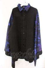 画像1: NieR Clothing / 着物風袖SHIRT【ROSE】　シャツ F ブラック×パープル O-26-04-07-015-PU-BL-OW-OS (1)