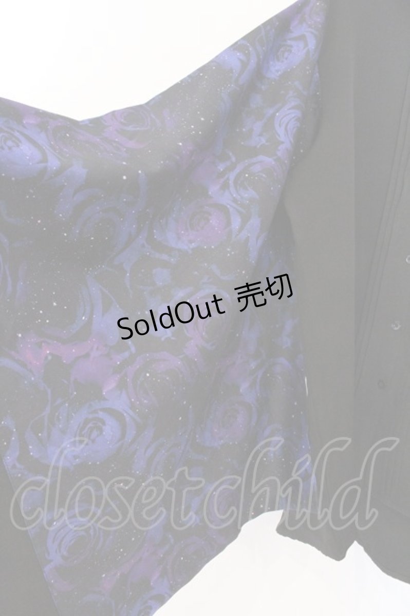 画像2: NieR Clothing / 着物風袖SHIRT【ROSE】　シャツ F ブラック×パープル O-26-04-07-015-PU-BL-OW-OS (2)