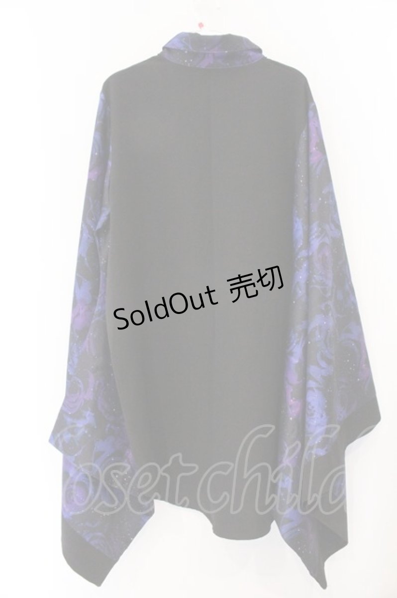 画像3: NieR Clothing / 着物風袖SHIRT【ROSE】　シャツ F ブラック×パープル O-26-04-07-015-PU-BL-OW-OS (3)