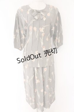 画像1: PINK HOUSE / チューリップ柄セットアップ  グレー O-26-04-07-018-LO-OP-IG-OS