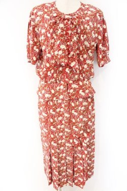 画像1: INGEBORG / フラワー総柄セットアップ  アカ O-26-04-07-020-LO-OP-IG-OS