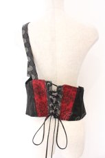 画像3: Qutie Frash / 2022年 プレミアム黒炎ワンショルコルセット  ブラック×レッド O-26-04-07-021-QU-SK-OW-OS (3)
