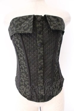画像1: Qutie Frash / オーバーバストコルセット  ブラック×グリーン O-26-04-07-037-QU-TO-OW-OS