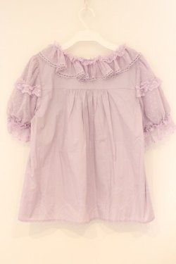 画像4: 猫与 鈴草 / ドットチュールスリーブブラウス L ラベンダー O-26-04-09-028-LO-BL-IG-OS