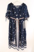 axes femme / ボタニカルスカーフ柄ワンピース F ネイビー O-26-04-09-038-AX-OP-IG-OS