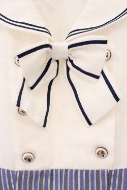 画像2: Secret Honey / ストライプセーラーワンピース 2 シロ×ブルー O-26-04-09-039-CA-OP-IG-OS