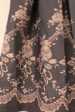 画像2: axes femme / リボンプリントスカート  ネイビー×ベージュ O-26-04-09-041-AX-SK-IG-OS