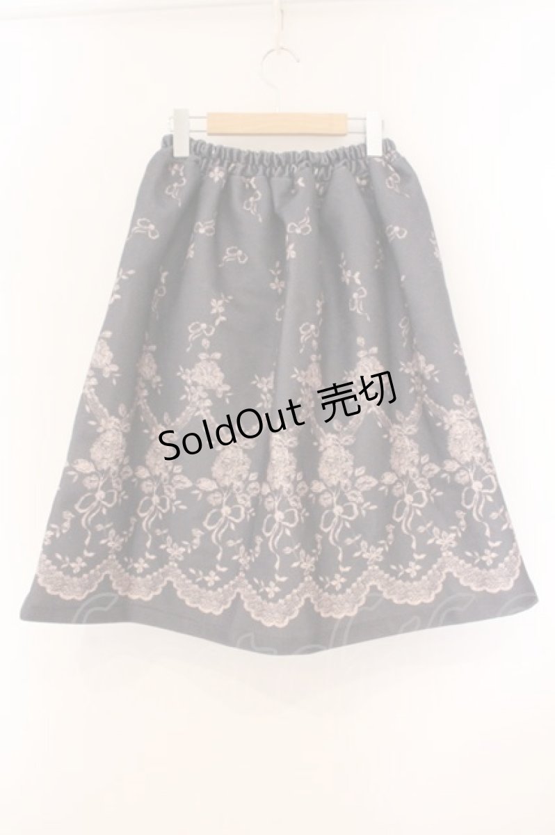 画像3: axes femme / リボンプリントスカート  ネイビー×ベージュ O-26-04-09-041-AX-SK-IG-ZT258 (3)