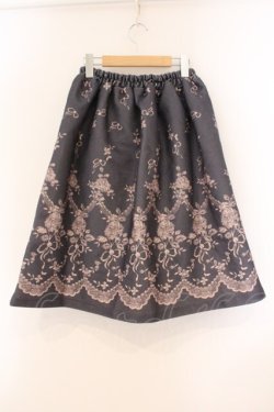 画像3: axes femme / リボンプリントスカート  ネイビー×ベージュ O-26-04-09-041-AX-SK-IG-OS