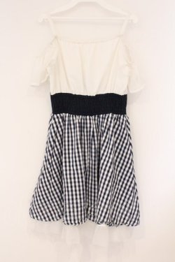 画像3: Secret Honey / ダブルレースアップオフショルワンピース 2 ネイビー×シロ O-26-04-09-045-CA-OP-OW-OS