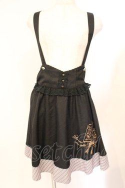 画像1: axes femme POETIQUE / トランプ刺繍サス付スカート M クロ O-26-04-09-049-AX-SK-OW-OS