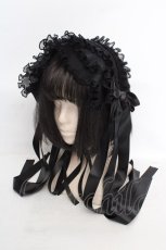 画像1: Luxmira / プリーツレースのヘッドドレス”Femme fatale”  ブラック O-26-04-09-1001-GO-AC-IG-OS (1)