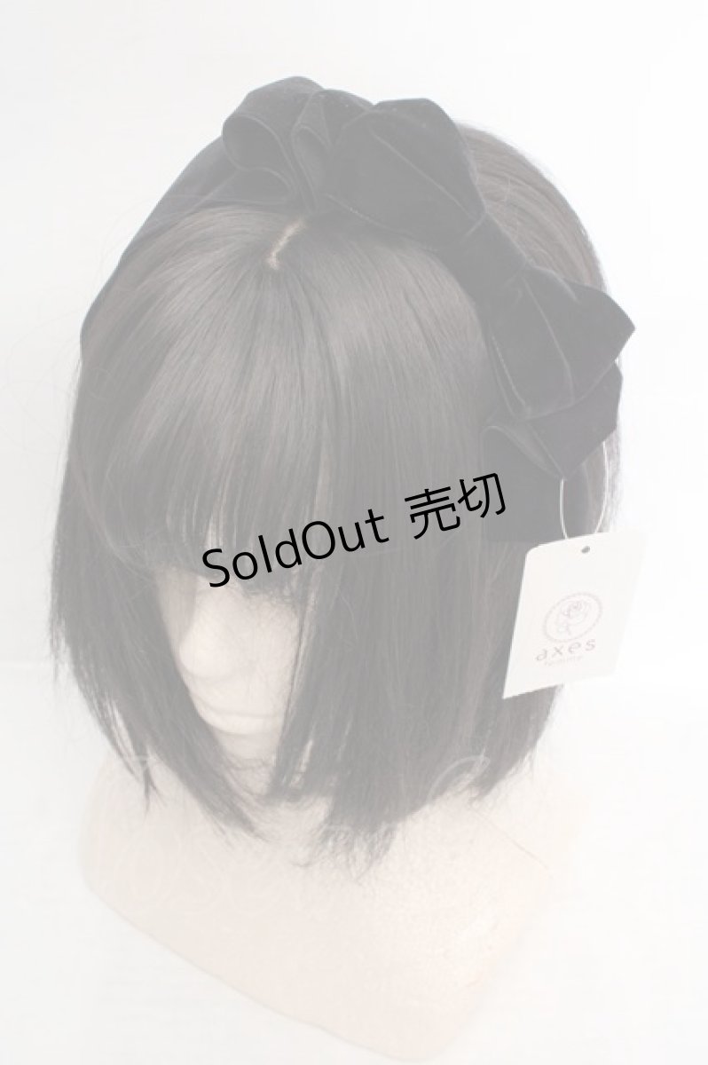 画像1: axes femme kawaii / ベロアリボンカチューシャ  クロ O-26-04-09-1004-AX-AC-IG-OS (1)