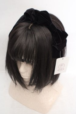 画像1: axes femme kawaii / ベロアリボンカチューシャ  クロ O-26-04-09-1004-AX-AC-IG-OS