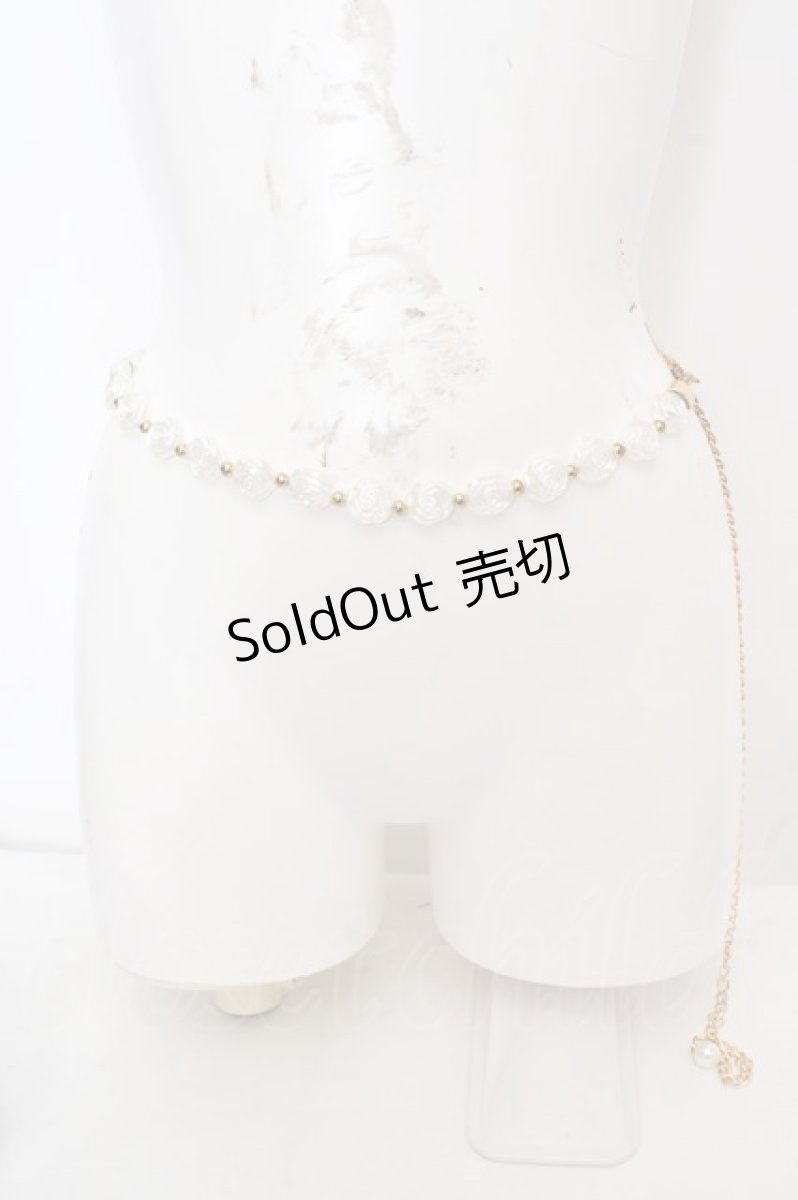 画像2: axes femme / ローズパールチェーンベルト  シロ×ゴールド O-26-04-09-1035-AX-ZA-IG-ZT575-F005 (2)