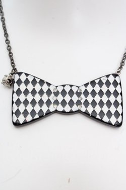 画像1: MILK / リボンネックレス  クロ×シロ O-26-04-09-1037-ML-AC-IG-OS