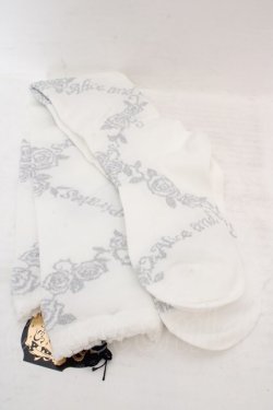 画像2: ALICE and the PIRATES / A/Pレースアップローズオーバーニーソックス  シロ×シルバー O-26-04-09-1056-PA-ZA-IG-OS