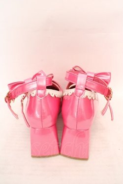 画像3: Chalmiere / ダブルリボンスカラップパンプス S 濃ピンク O-26-04-09-1058-0-SH-OW-OS