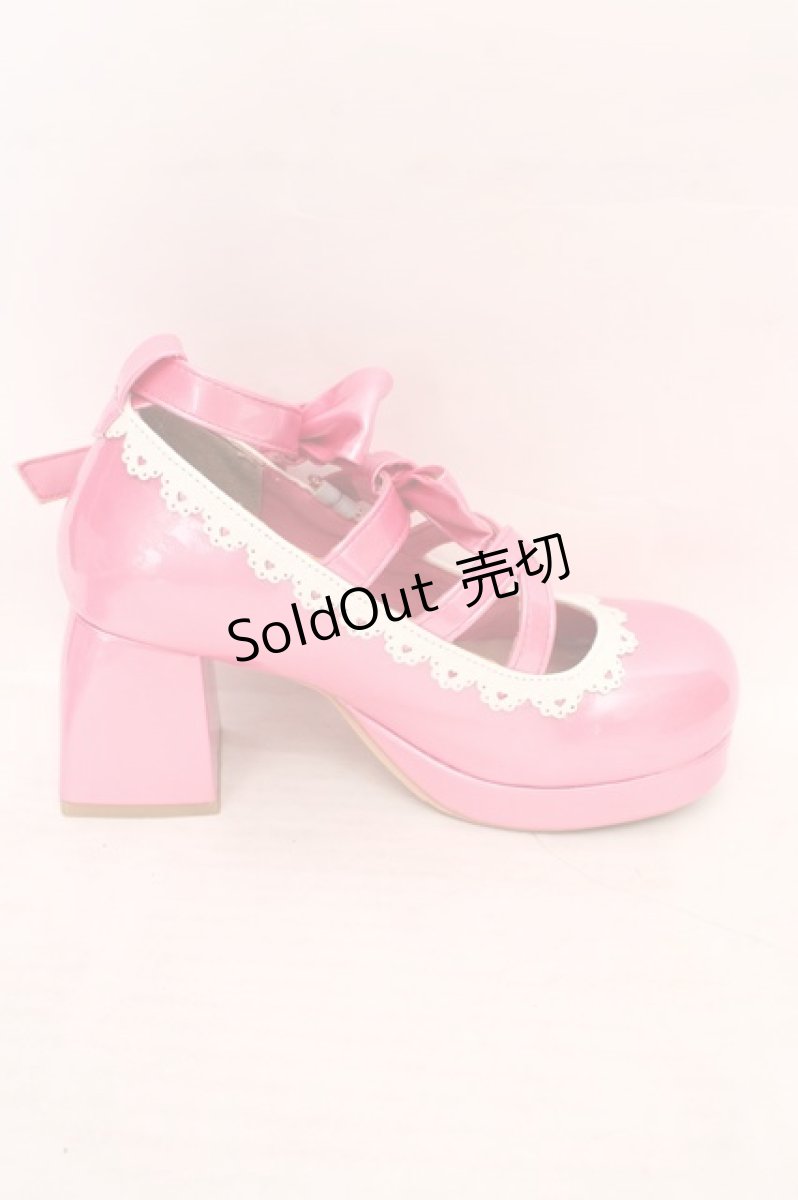 画像5: Chalmiere / ダブルリボンスカラップパンプス S 濃ピンク O-26-04-09-1058-0-SH-OW-ZTK052 (5)