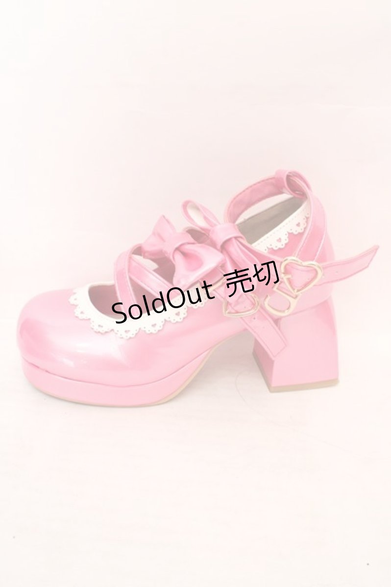 画像6: Chalmiere / ダブルリボンスカラップパンプス S 濃ピンク O-26-04-09-1058-0-SH-OW-ZTK052 (6)
