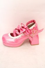 画像6: Chalmiere / ダブルリボンスカラップパンプス S 濃ピンク O-26-04-09-1058-0-SH-OW-ZTK052 (6)