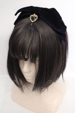 画像1: BABY,THE STARS SHINE BRIGHT / ベルベットリボンカチューシャ  ネイビー O-26-04-09-1007-BA-AC-IG-OS