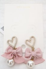 画像1: axes femme / ハートパールピアス  ゴールド×パール×ピンク O-26-04-09-1078-AX-AC-IG-ZT424-F003 (1)