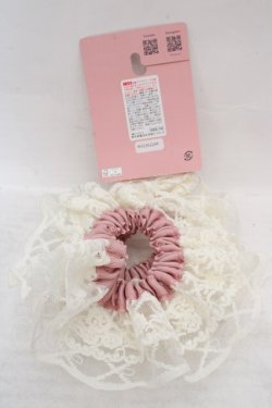 画像2: m petit by misako / AMレース2Pシュシュ  アイボリー×ピンク O-26-04-09-1088-LO-ZA-IG-OS