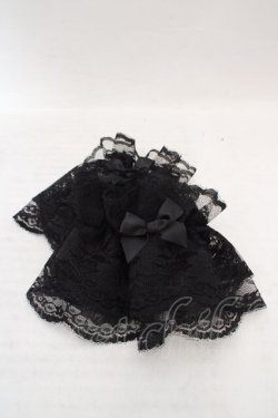 画像1: Triple fortune / ラッセルレースお袖留め  ブラック O-26-04-09-1089-EL-ZA-IG-OS