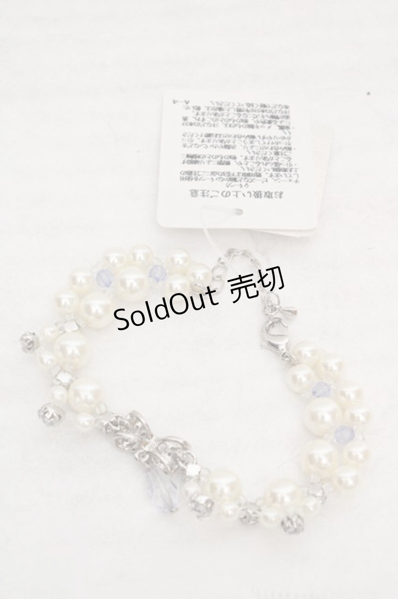画像2: axes femme / リボン×パールPTブレスレット  シルバー O-26-04-09-1093-AX-AC-IG-OS (2)