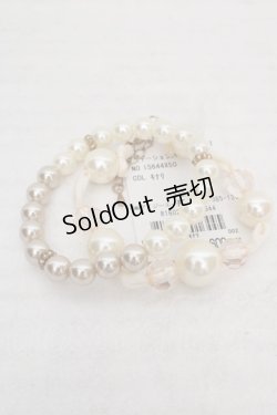 画像1: axes femme / グラデーションパール連ブレス  生成り O-26-04-09-1098-AX-AC-IG-OS