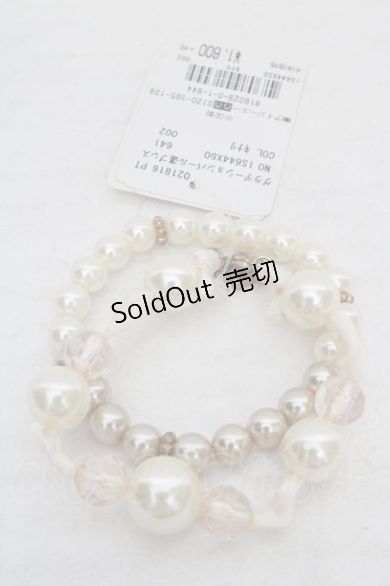 画像2: axes femme / グラデーションパール連ブレス  生成り O-26-04-09-1098-AX-AC-IG-OS (2)