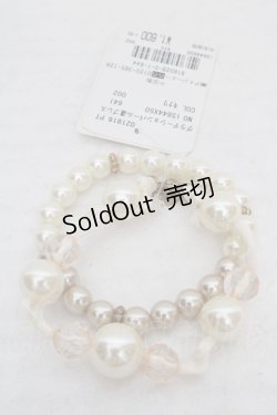 画像2: axes femme / グラデーションパール連ブレス  生成り O-26-04-09-1098-AX-AC-IG-OS