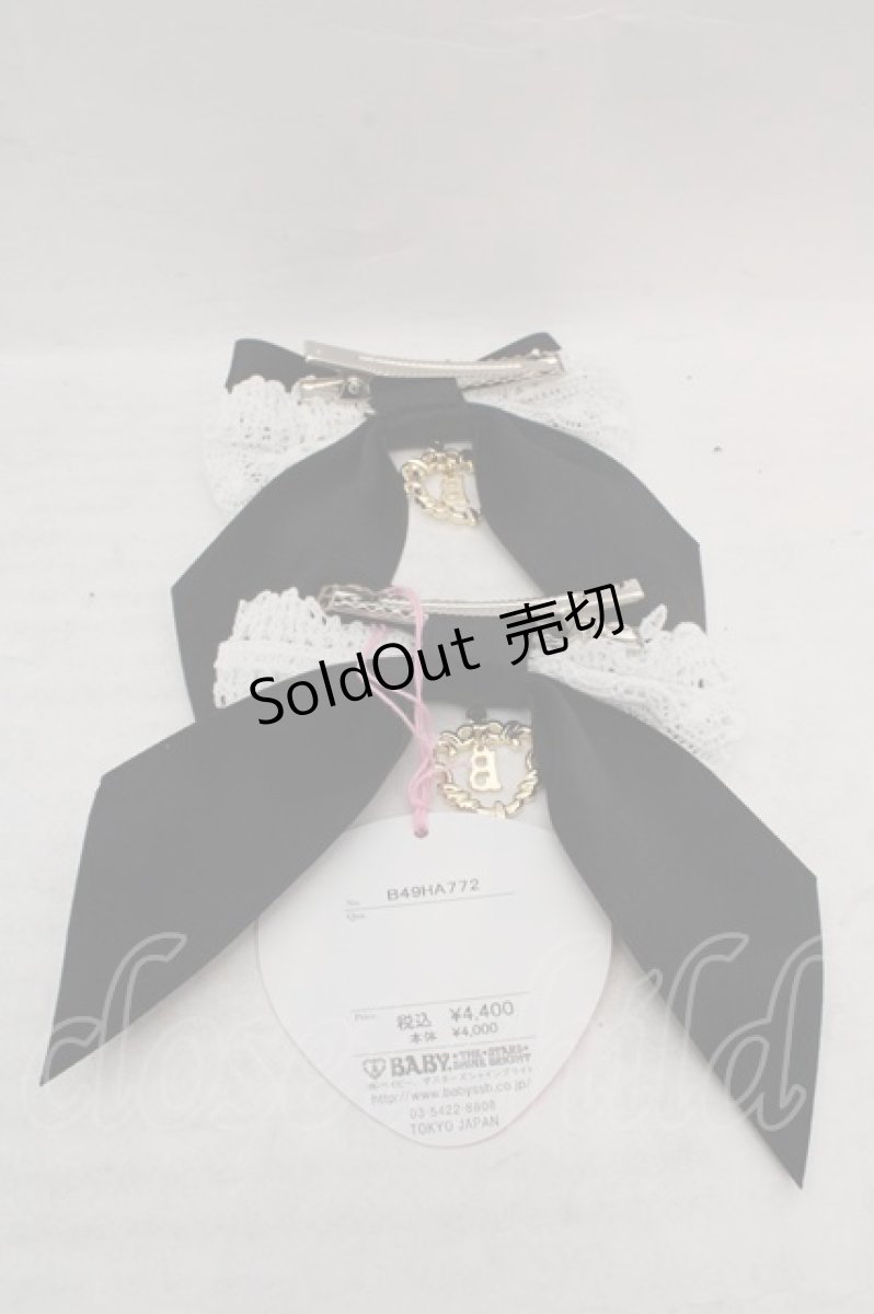 画像2: BABY,THE STARS SHINE BRIGHT / ローズレースのダルサテンリボンクリップ  クロ×シロ O-26-04-09-1100-BA-AC-IG-OS (2)