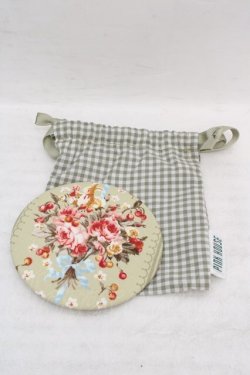 画像1: PINK HOUSE / 巾着入り丸型ミラー  グリーン O-26-04-09-1109-LO-ZA-IG-OS