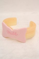 画像1: MILK / リボンバングル  ピンク×クリーム O-26-04-09-1116-ML-AC-IG-OS (1)
