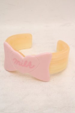 画像1: MILK / リボンバングル  ピンク×クリーム O-26-04-09-1116-ML-AC-IG-OS