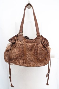 画像2: axes femme / アラベスク柄オーガンジー重ねバッグ 450×130×250mm ブラウン O-26-04-09-1122-AX-BG-IG-OS