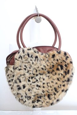 画像2: axes femme / レオパードファーハート型バッグ  ブラウン O-26-04-09-1123-AX-BG-IG-OS
