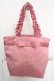 画像1: Maison de FLEUR / ブランドロゴフリルハンドルトートMバッグ  ピンク O-26-04-09-1124-LO-BG-IG-OS (1)
