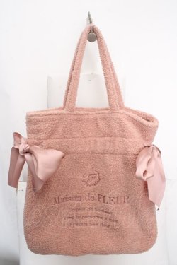 画像1: Maison de FLEUR / ボアダブルリボントートバッグ  ピンク O-26-04-09-1125-LO-BG-IG-OS