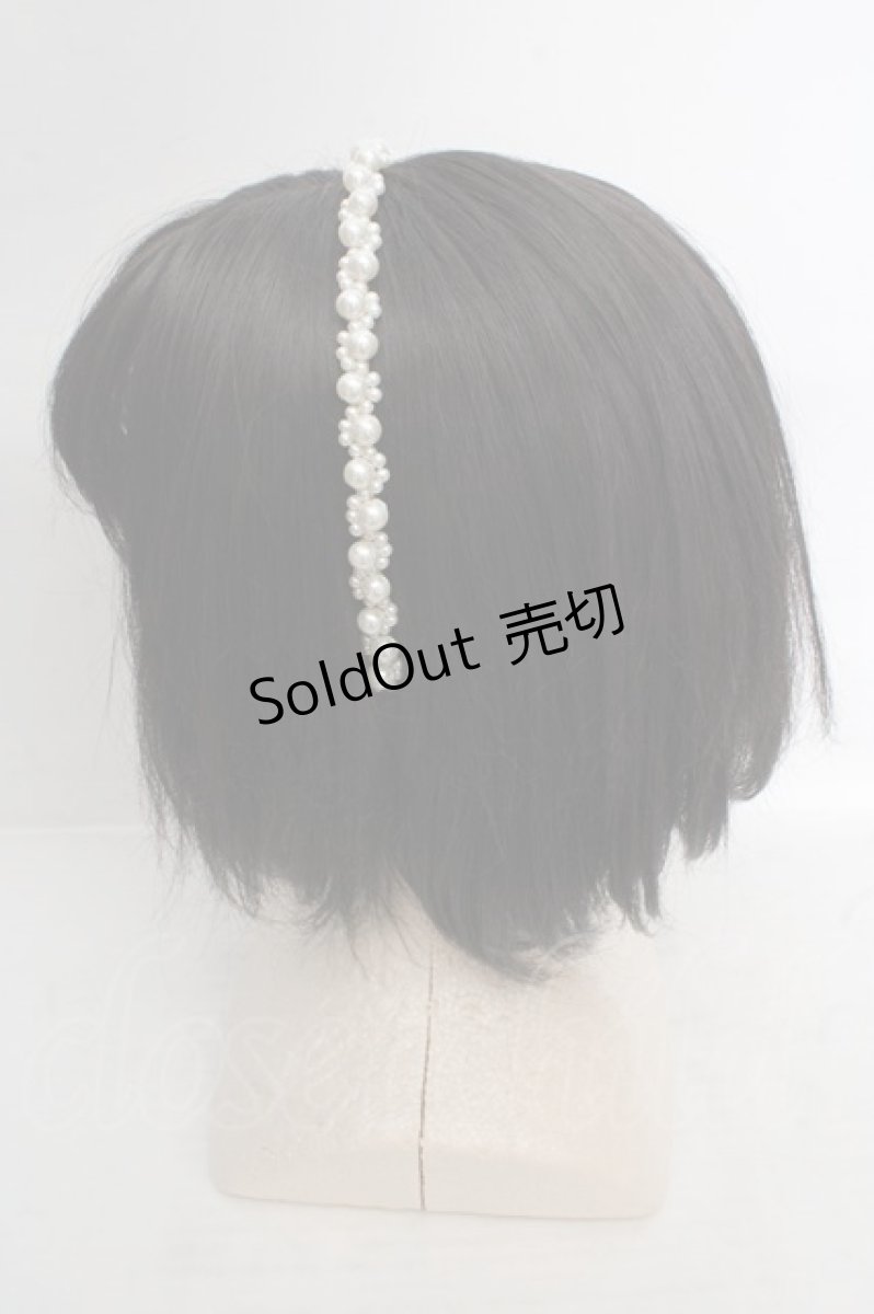 画像2: Ank Rouge / ツイストパールカチューシャ  シロ O-26-04-09-1012-CA-AC-OW-ZT424-F001 (2)