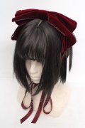 axes femme kawaii / ベロアリボンヘッドドレス  ワイン O-26-04-09-1003-AX-AC-IG-OS