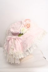 画像2: Sunny Tree / コサージュレーシーハット  ピンク O-26-04-09-1026-LO-AC-OW-OS (2)