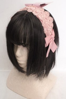 画像1: m petit by misako / TT*AMレースカチューシャ  ピンク O-26-04-09-1028-LO-AC-OW-OS